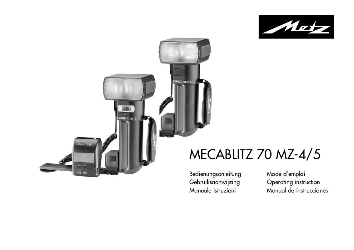 Mode d'emploi METZ MECABLITZ 70 MZ-4