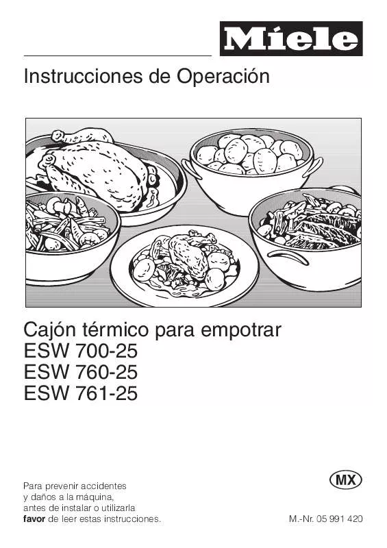 Mode d'emploi MIELE ESW 762-25 FOOD WARMING DRAWER