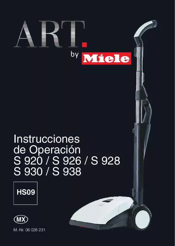 Mode d'emploi MIELE S 930 HOT CHOCOLATE UPRIGHT VACUUM CLEANER