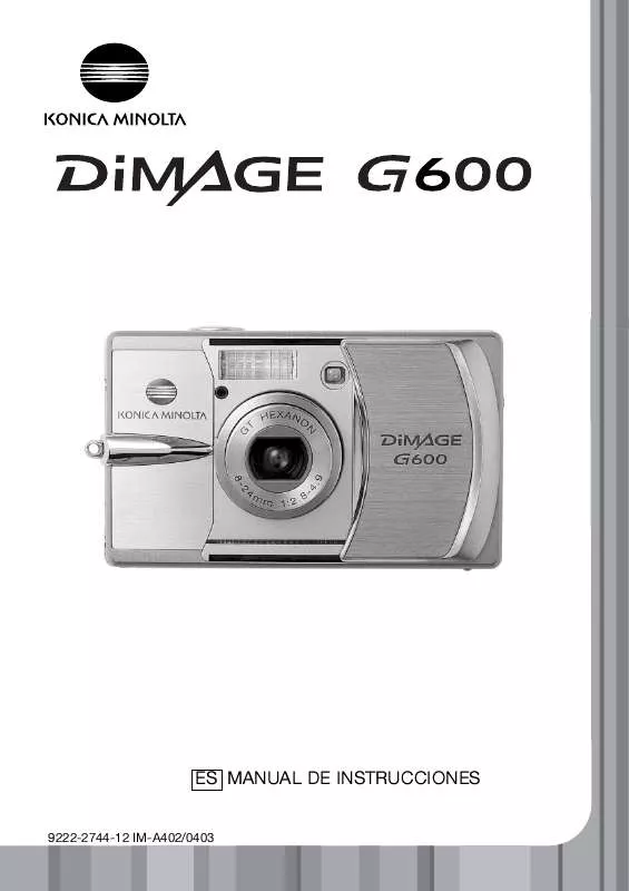 Mode d'emploi MINOLTA DIMAGE G600