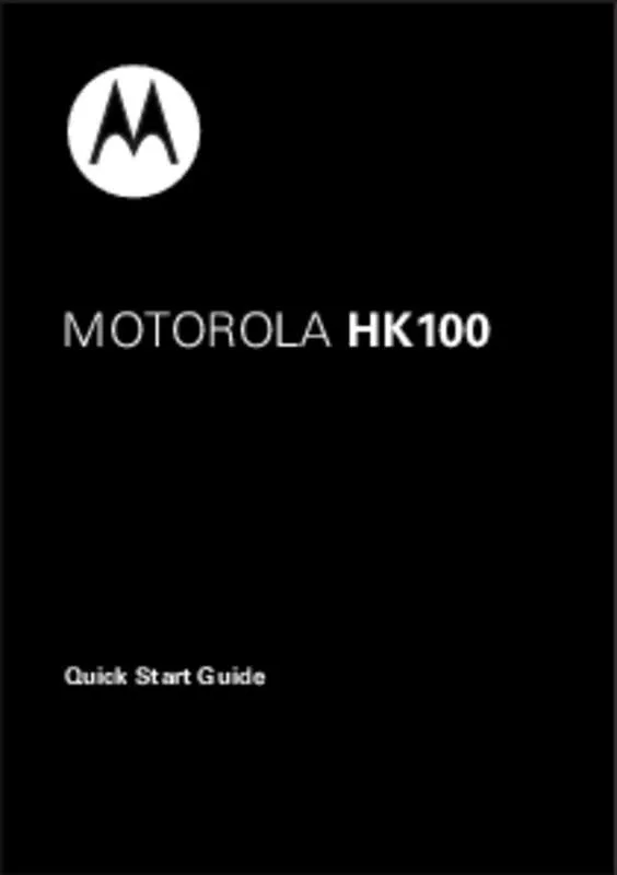 Mode d'emploi MOTOROLA HK110