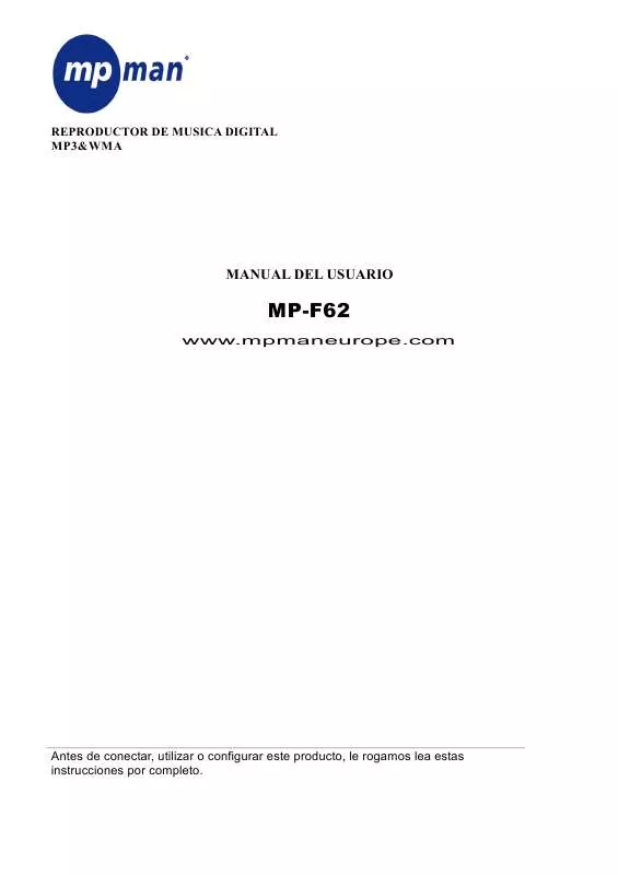 Mode d'emploi MPMAN MPF62