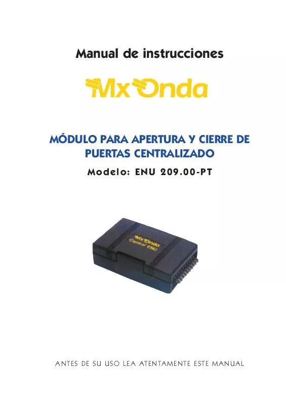 Mode d'emploi MX ONDA ENU 209.00-PT