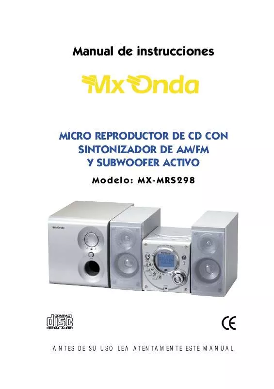 Mode d'emploi MXONDA MX-MRS298
