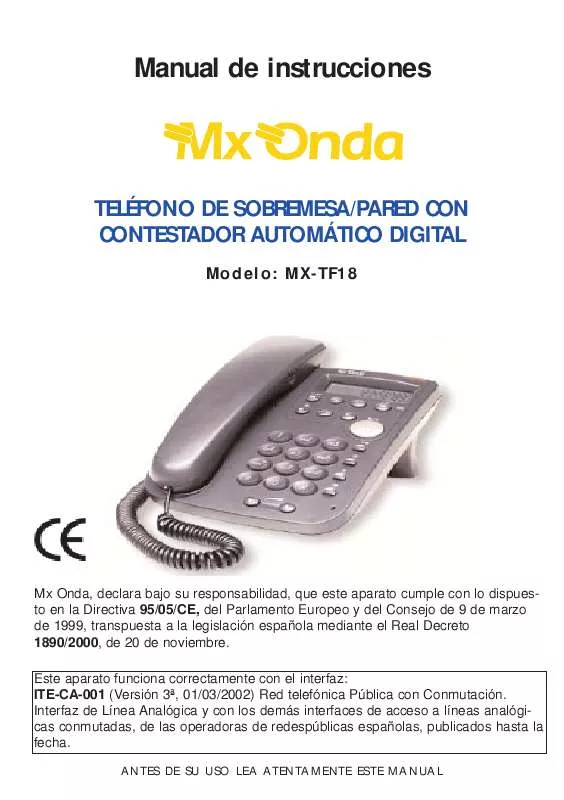 Mode d'emploi MXONDA MX-TF18