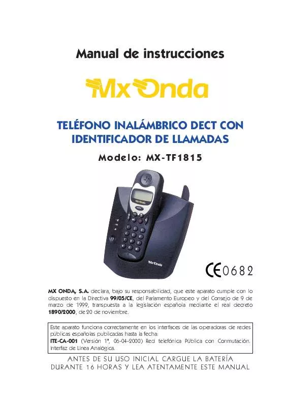 Mode d'emploi MXONDA MX-TF1815