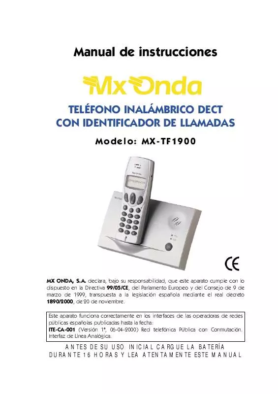 Mode d'emploi MXONDA MX-TF1900