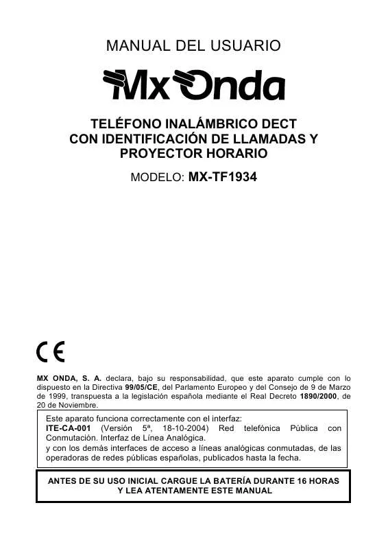 Mode d'emploi MXONDA MX-TF1934