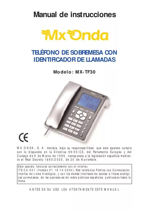 Mode d'emploi MXONDA MX-TF30