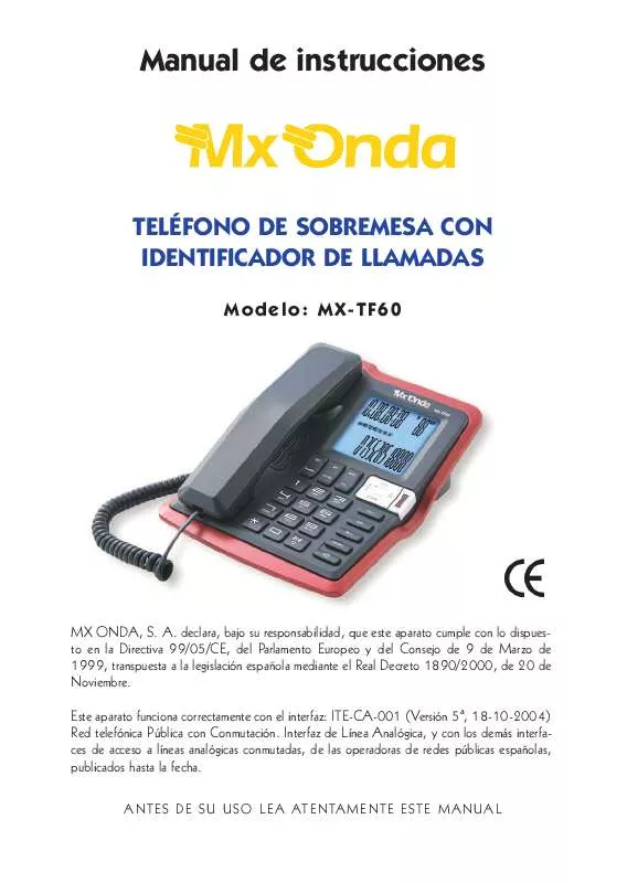 Mode d'emploi MXONDA MX-TF60