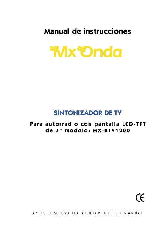 Mode d'emploi MXONDA SINTONIZADOR MX-RTV1200