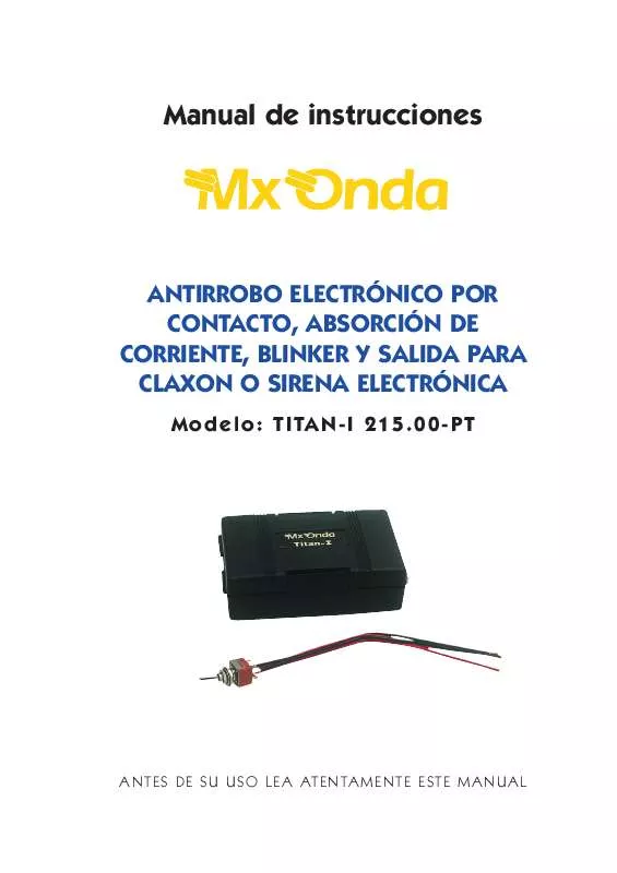 Mode d'emploi MXONDA TITAN-I 215.00-PT