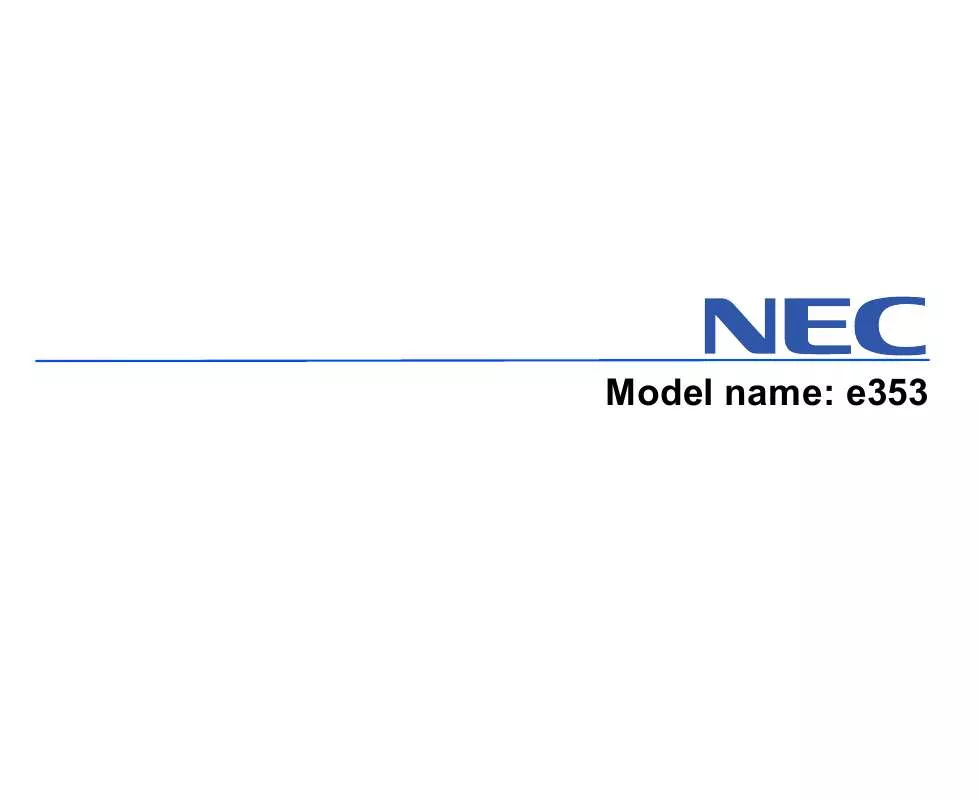 Mode d'emploi NEC E353