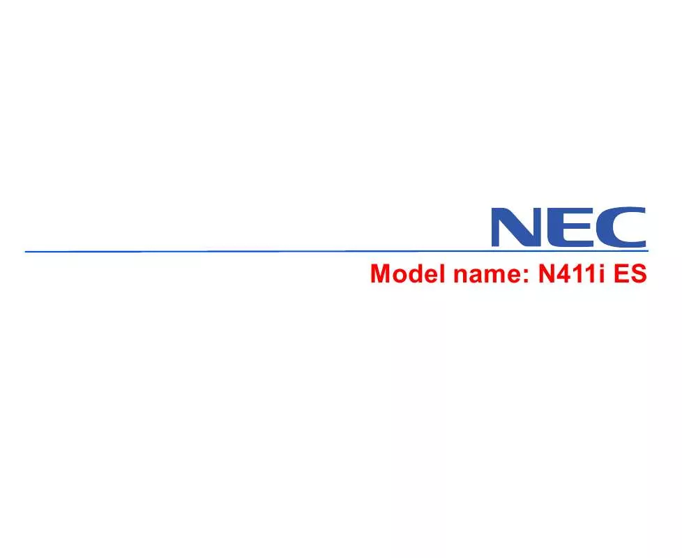 Mode d'emploi NEC N411I