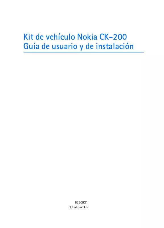 Mode d'emploi NOKIA CAR KIT CK-200