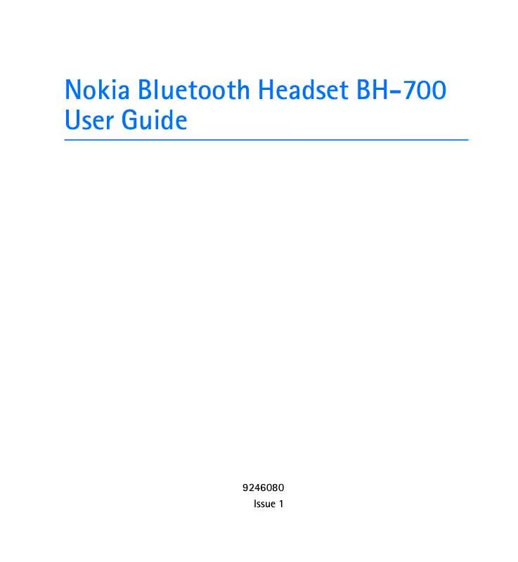Mode d'emploi NOKIA HEADSET BH-700