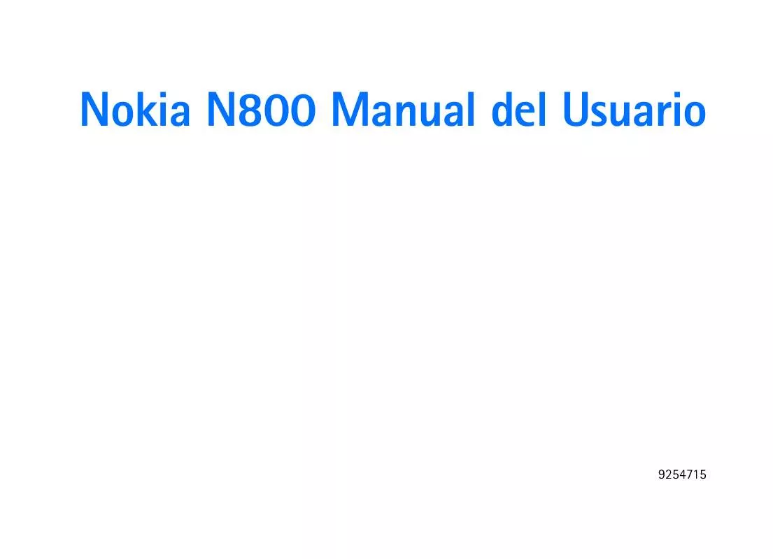 Mode d'emploi NOKIA N800