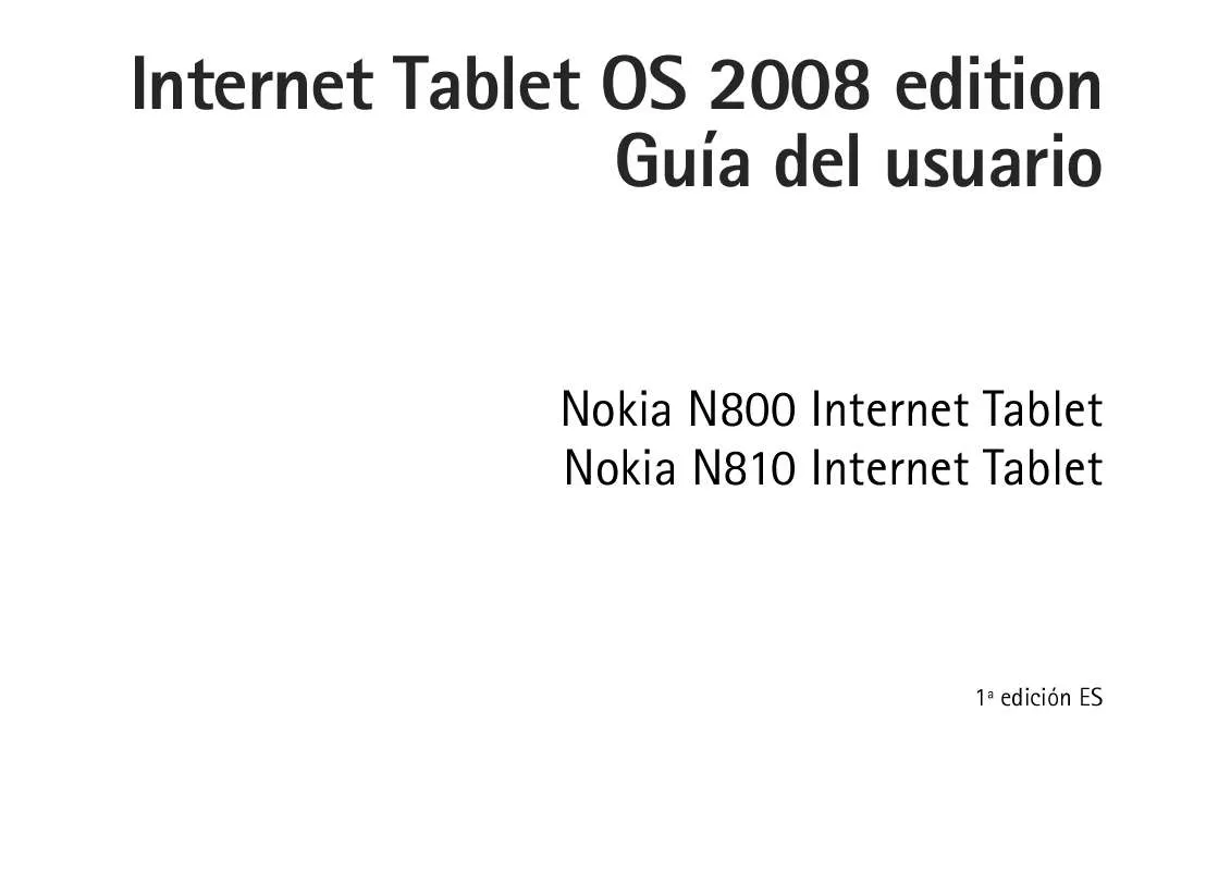 Mode d'emploi NOKIA NOKIA N810 INTERNET TABLET