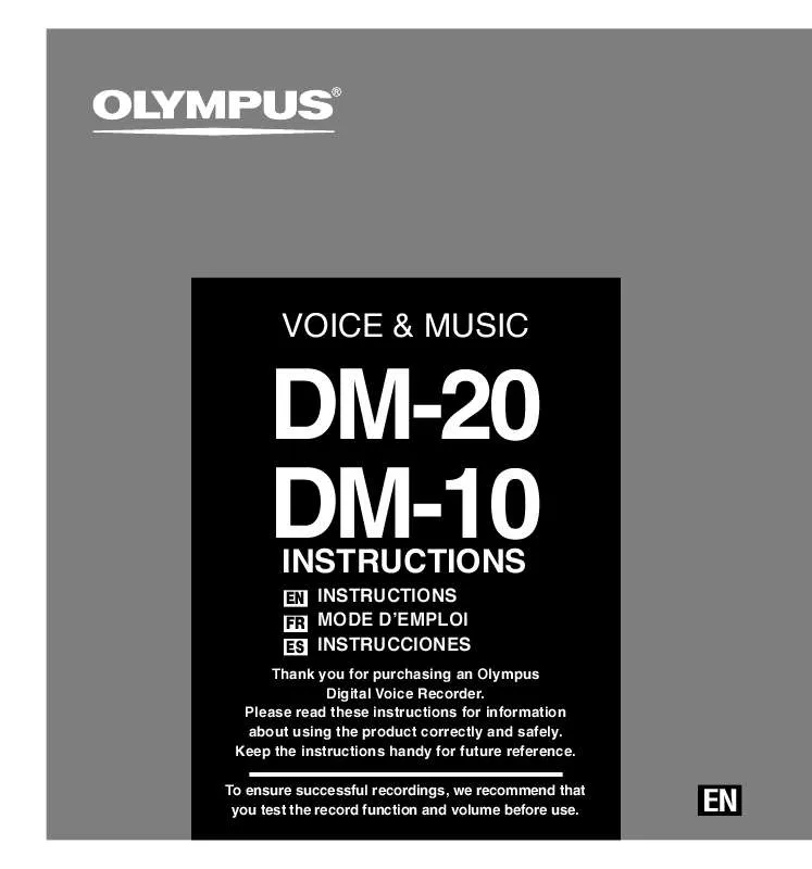 Mode d'emploi OLYMPUS DS-20