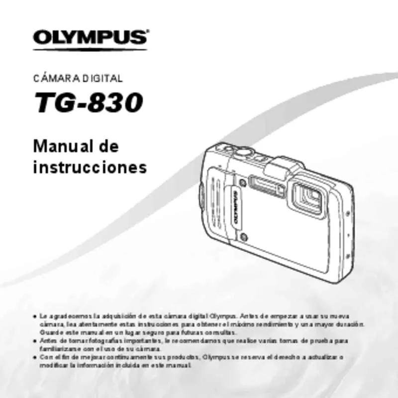 Mode d'emploi OLYMPUS TG-830