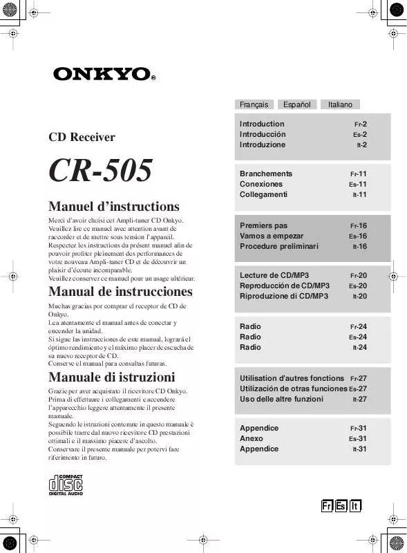 Mode d'emploi ONKYO CR-505