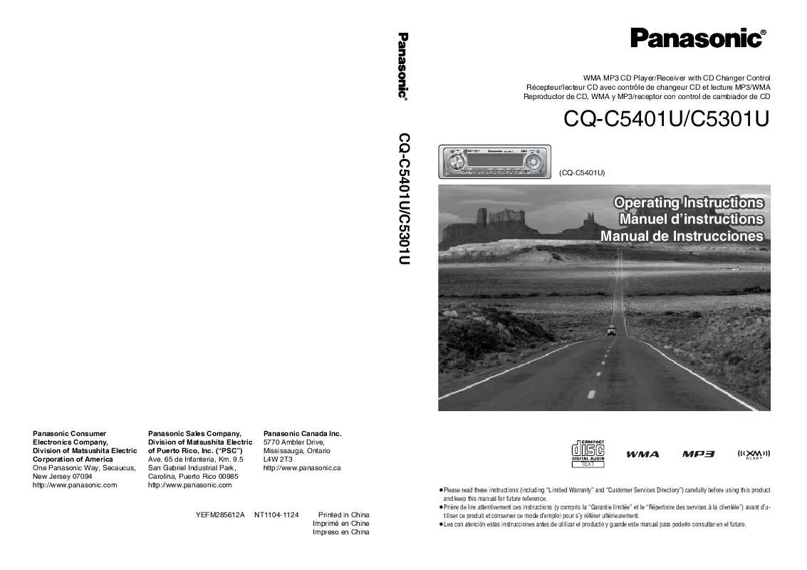 Mode d'emploi PANASONIC CQ-C5401U
