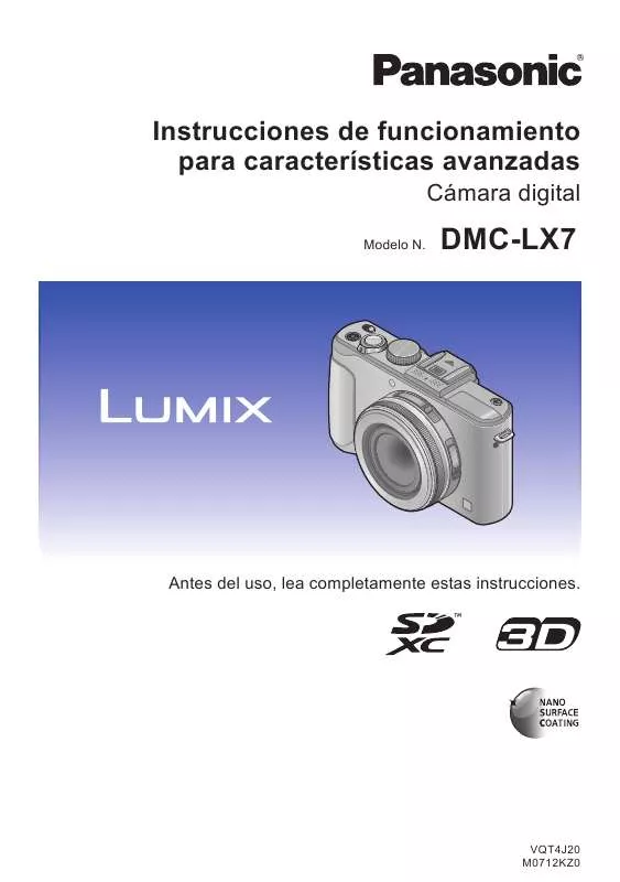Mode d'emploi PANASONIC LUMIX DMC-LX7