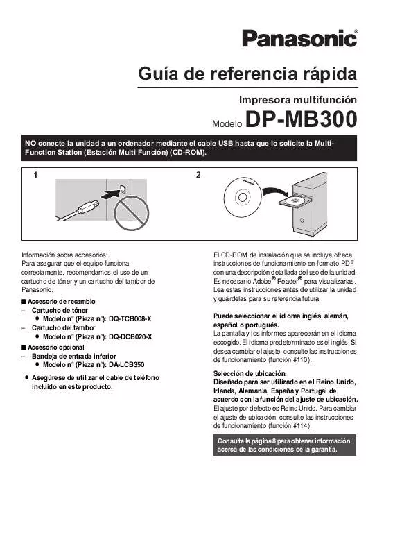 Mode d'emploi PANASONIC DP-MB300EU