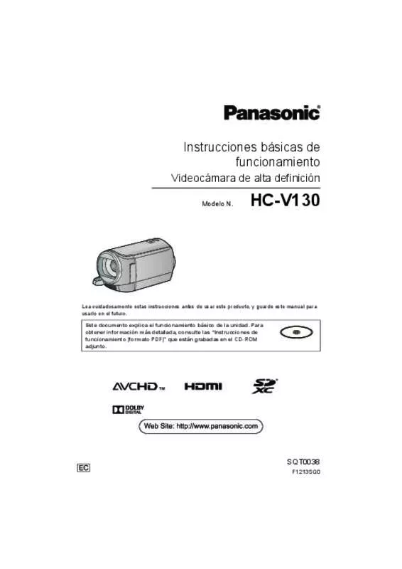 Mode d'emploi PANASONIC HC-V130EC