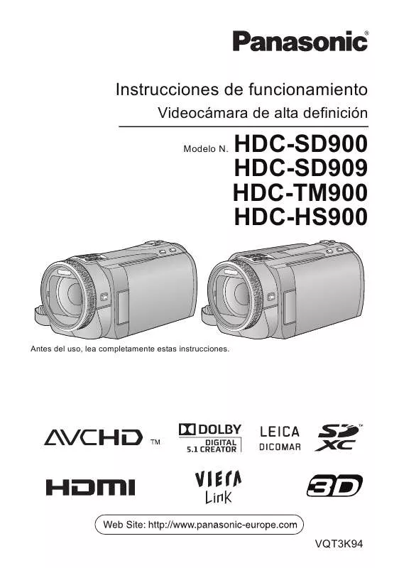 Mode d'emploi PANASONIC HDC-SD900