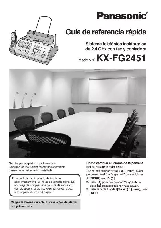 Mode d'emploi PANASONIC KX-FG2451