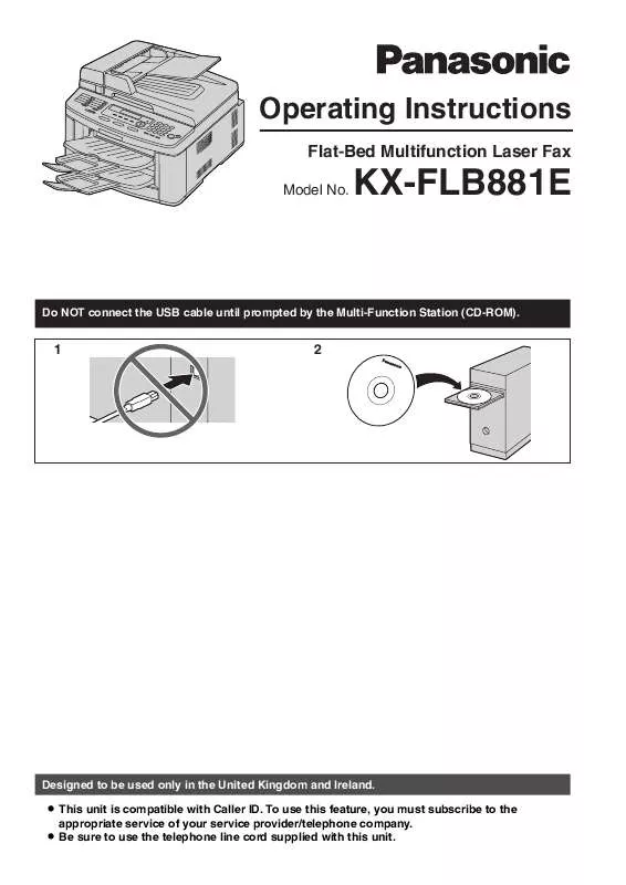 Mode d'emploi PANASONIC KXFLB881E