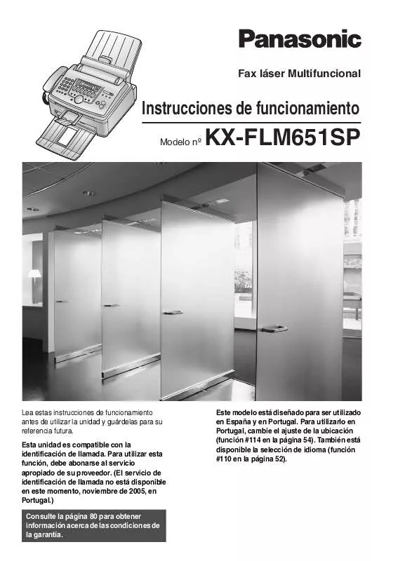 Mode d'emploi PANASONIC KX-FLM651SP