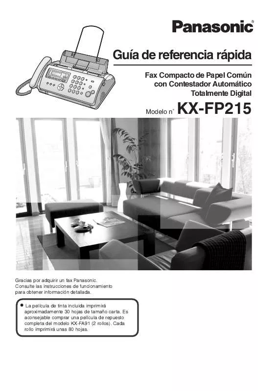 Mode d'emploi PANASONIC KXFP215