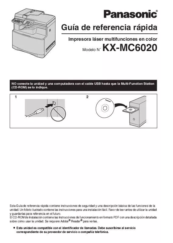 Mode d'emploi PANASONIC KX-MC6020