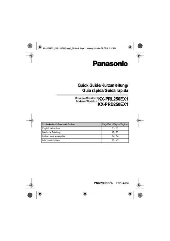 Mode d'emploi PANASONIC KXPRD250EX1