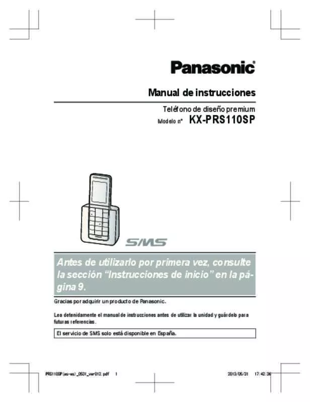 Mode d'emploi PANASONIC KX-PRS110SP