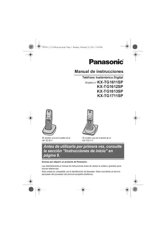 Mode d'emploi PANASONIC KX-TG1611SP
