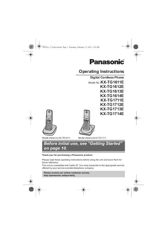 Mode d'emploi PANASONIC KXTG1614E