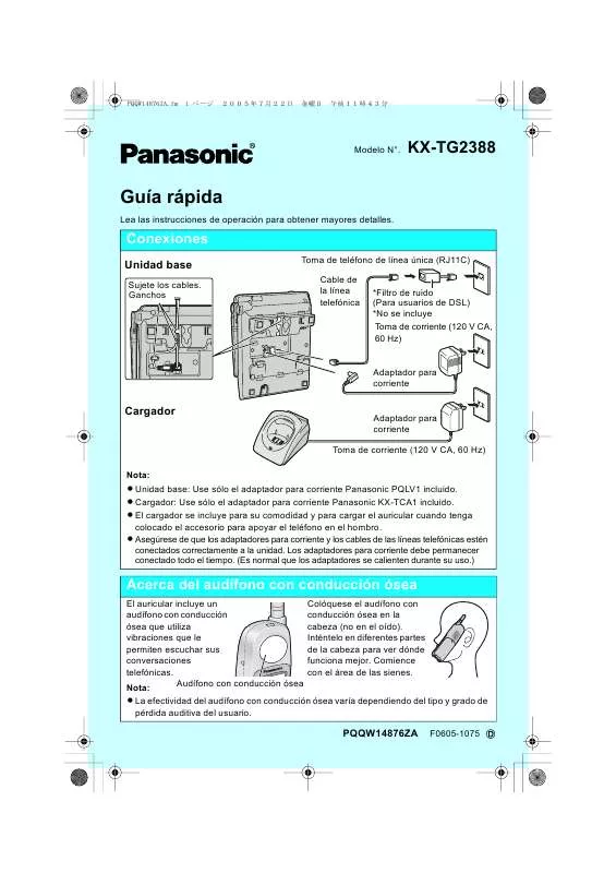 Mode d'emploi PANASONIC KX-TG2388