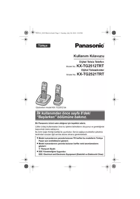 Mode d'emploi PANASONIC KXTG2512TR