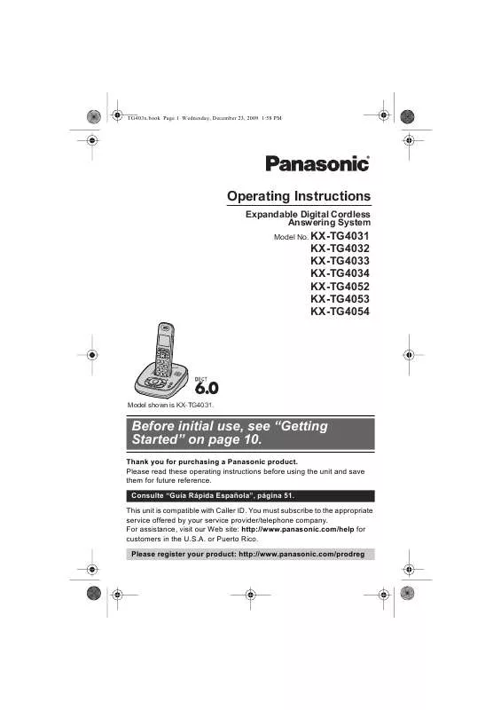 Mode d'emploi PANASONIC KXTG4032
