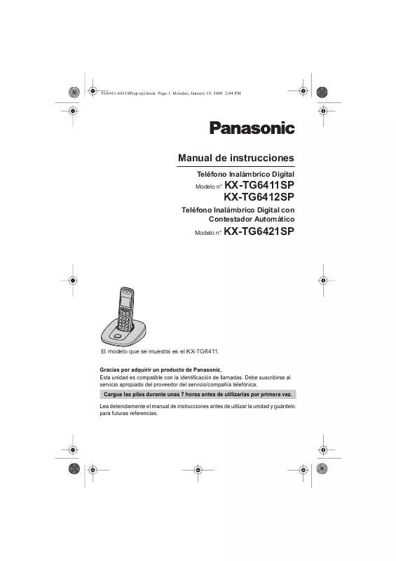 Mode d'emploi PANASONIC KX-TG6412SP