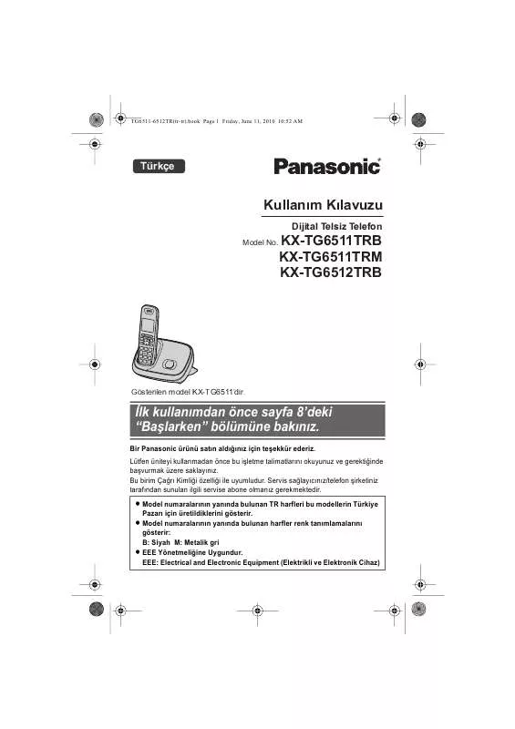 Mode d'emploi PANASONIC KXTG6511TR