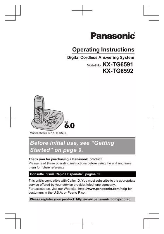 Mode d'emploi PANASONIC KX-TG6591