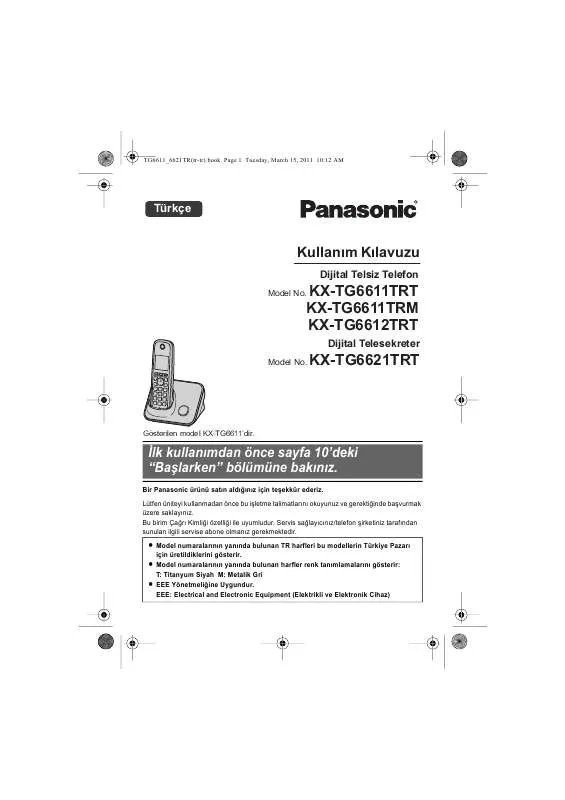 Mode d'emploi PANASONIC KXTG6611TRM