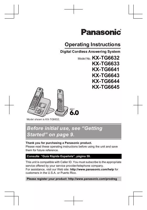 Mode d'emploi PANASONIC KX-TG6633
