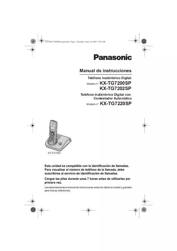 Mode d'emploi PANASONIC KX-TG7200SP