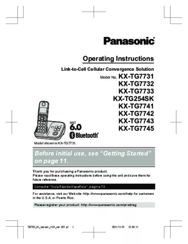 Mode d'emploi PANASONIC KX-TG7743