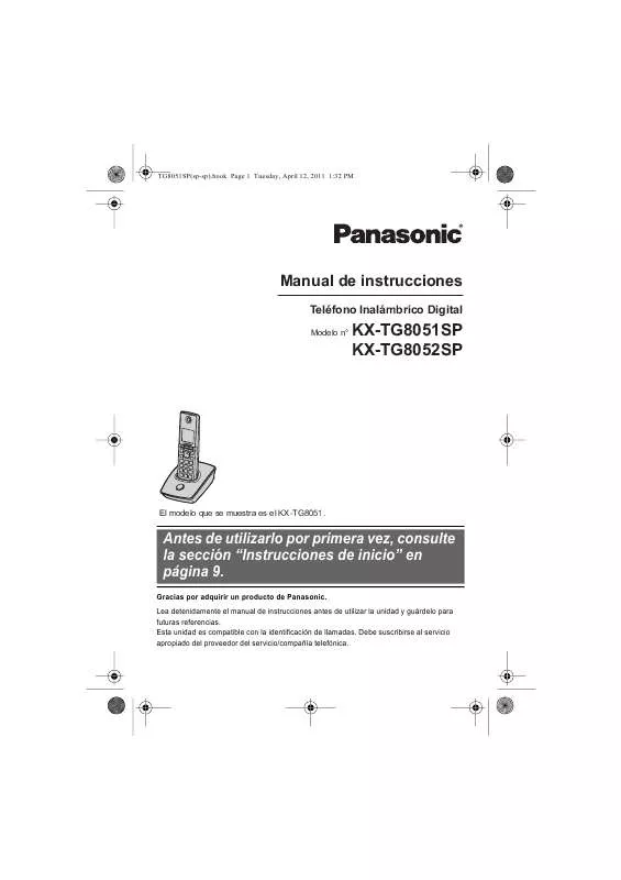Mode d'emploi PANASONIC KX-TG8051SP